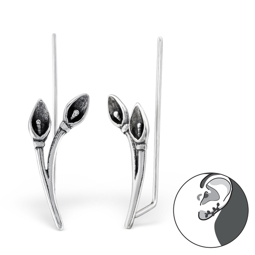 Sterling Silver Lily Ear Pin