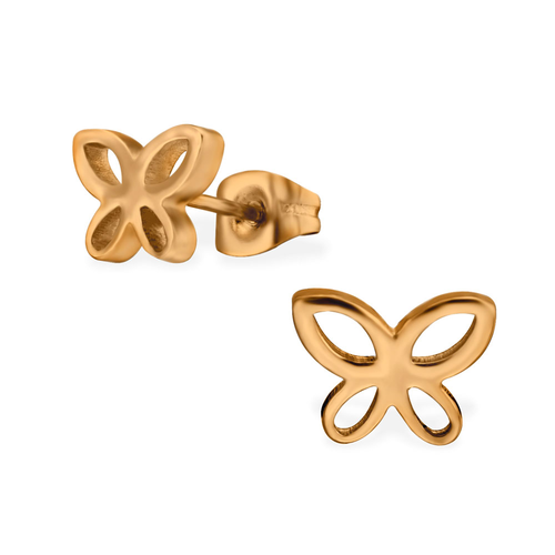 Rose Gold Butterfly Studs