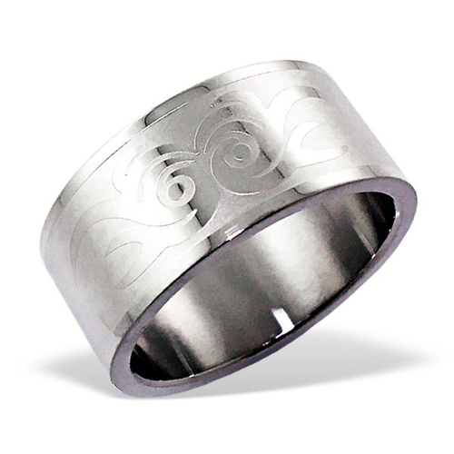 Surgical Steel Laser Etched Ring