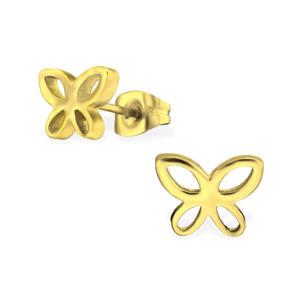 Gold Butterfly Studs - Jewellery-Earrings-Studs : Mariposa Clothing NZ ...