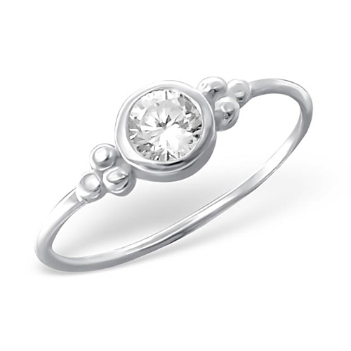 Sterling Round Cubic Zirconia Ring