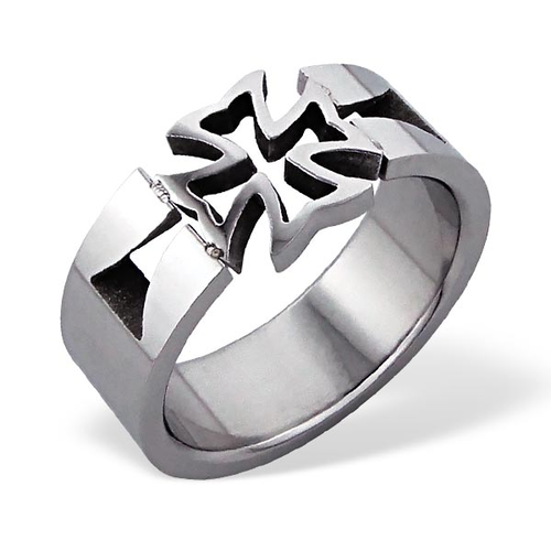 Stainless Steel Cross Ring