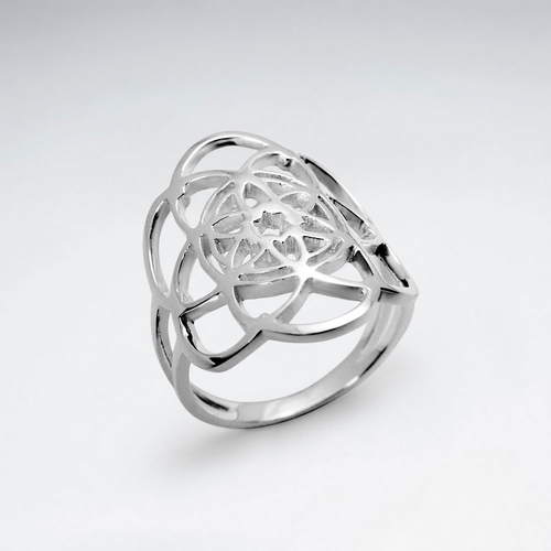Sterling Flower of life Ring