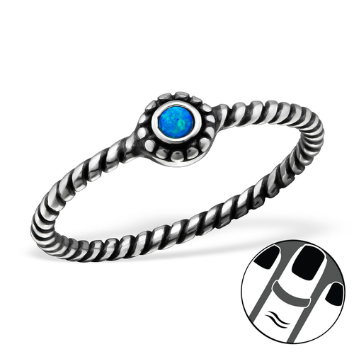 Sterling Silver Opal Midi Ring