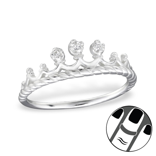 Sterling Crown Midi Ring