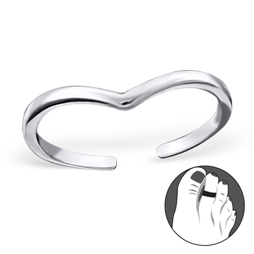Sterling Silver V Toe Ring