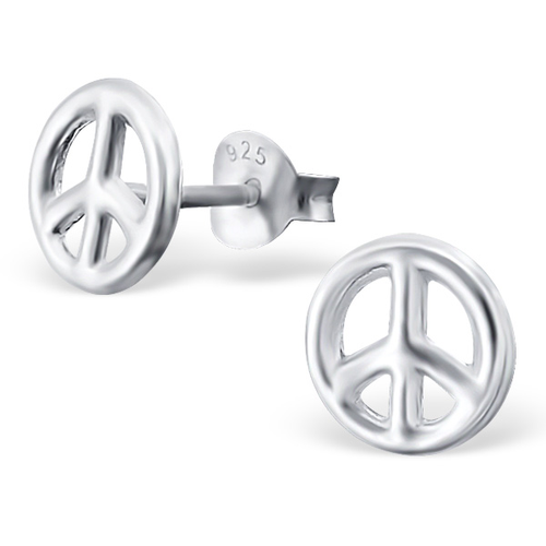 Sterling Silver Peace Studs