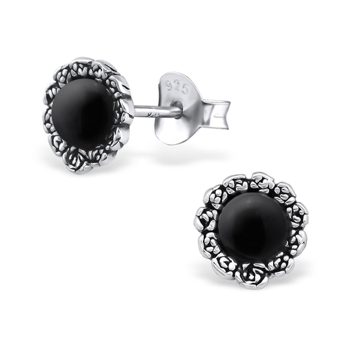 Sterling & Natural Stone Studs