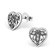 Sterling Silver Antique Style Heart Studs