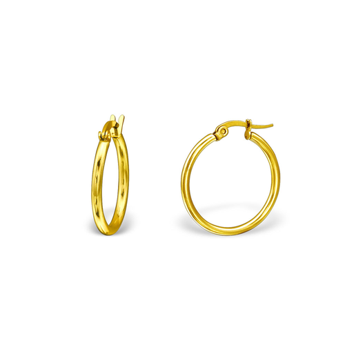 14K Gold Plated Surgical Steel 19mm Hoops JewelleryEarrings