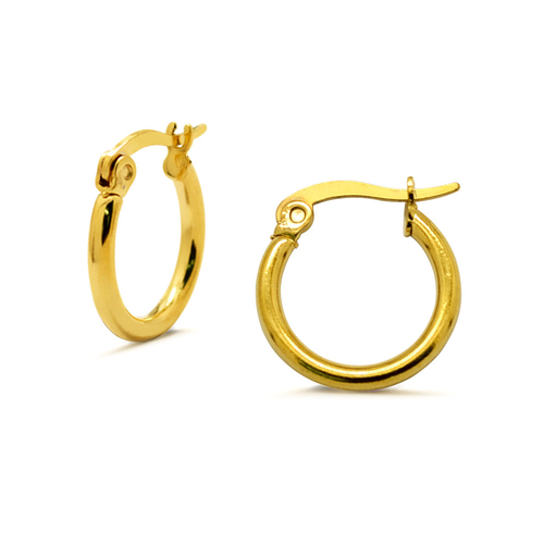 14K Gold Plated Surgical Steel 12mm Hoops