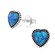 Sterling Silver an Opal Heart Studs