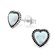 Sterling Silver an Opal Heart Studs