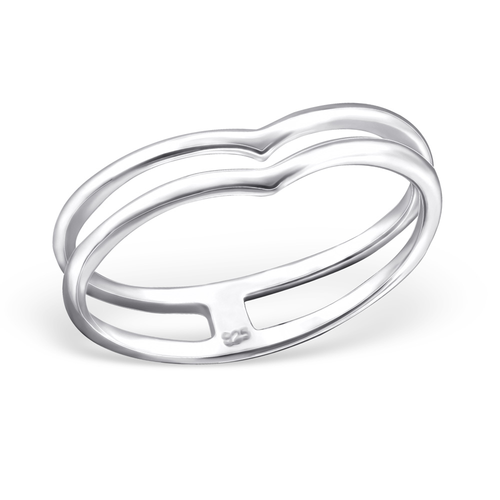 Silver Plated Sterling Silver Double Point Ring