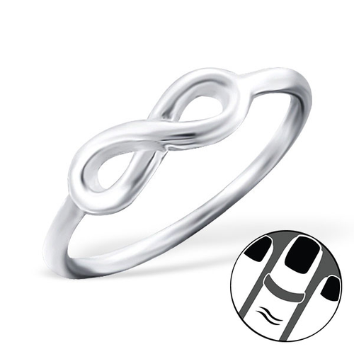 Silver Plated Sterling Silver Infinity Midi Ring