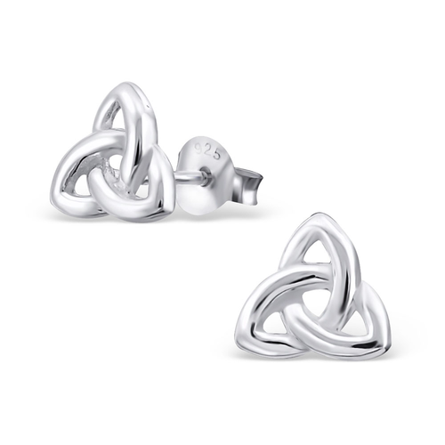 Silver Plated Sterling Silver Celtic Trinity Studs