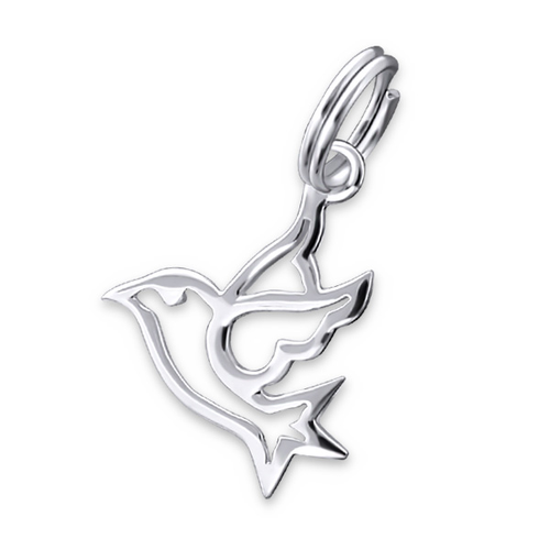 Silver Plated Sterling Silver Bird Charm