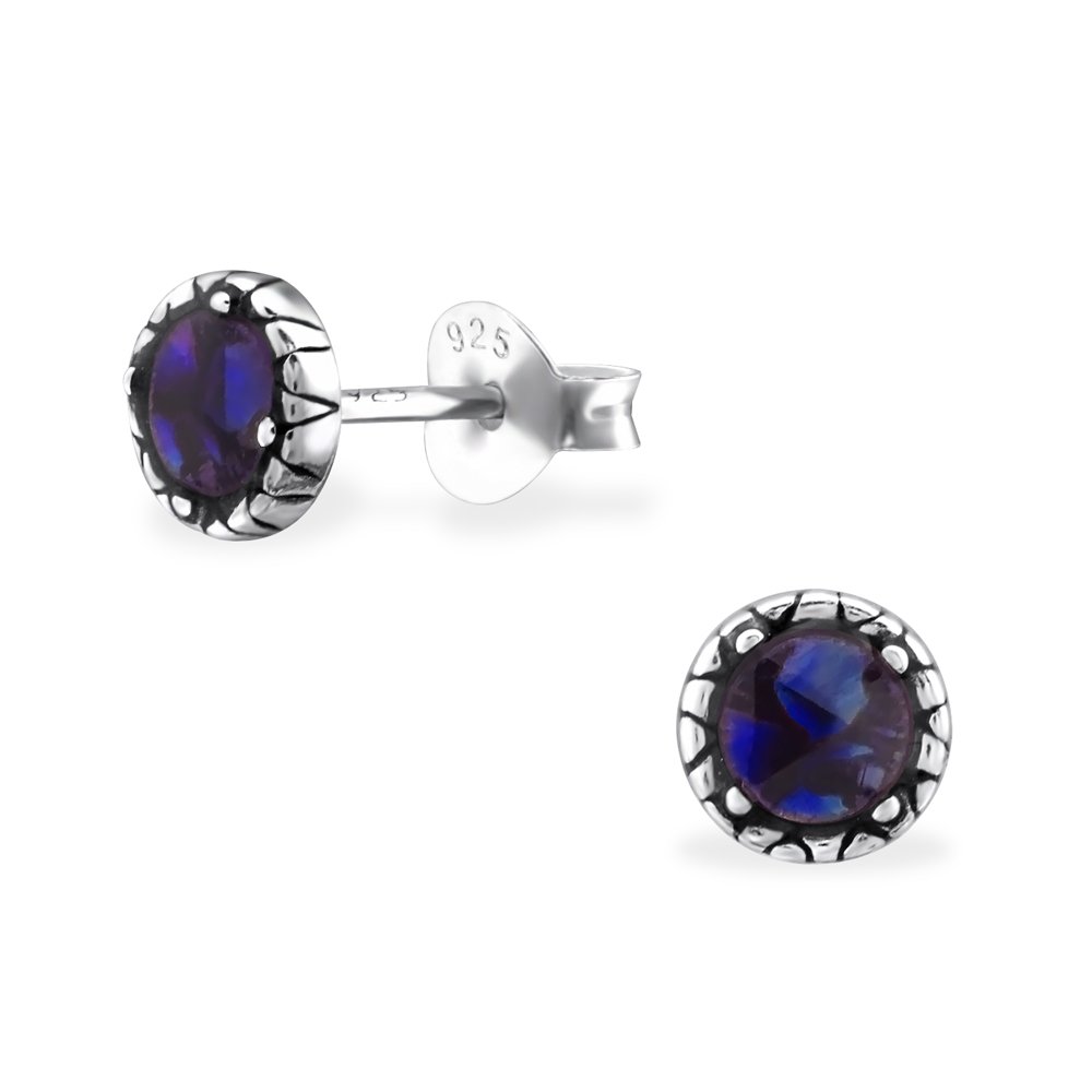 Sterling Silver and Resin - Purple Paua Studs - Jewellery-Earrings ...