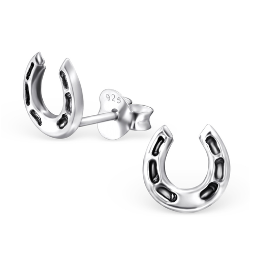 Sterling Silver Horseshoe Studs