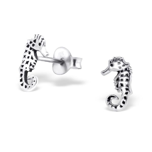 Sterling Silver Seahorse Studs