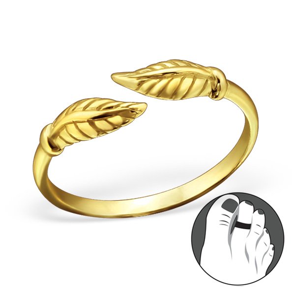 14K Gold Plated Sterling Silver Toe Ring JewelleryToe Rings