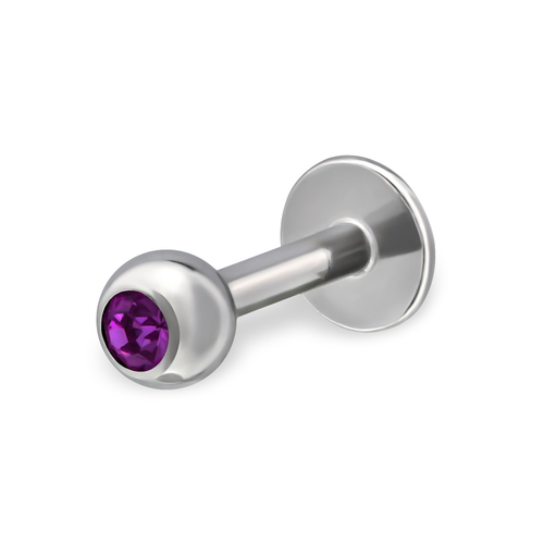 Surgical Steel and Gem Stone Labret Stud