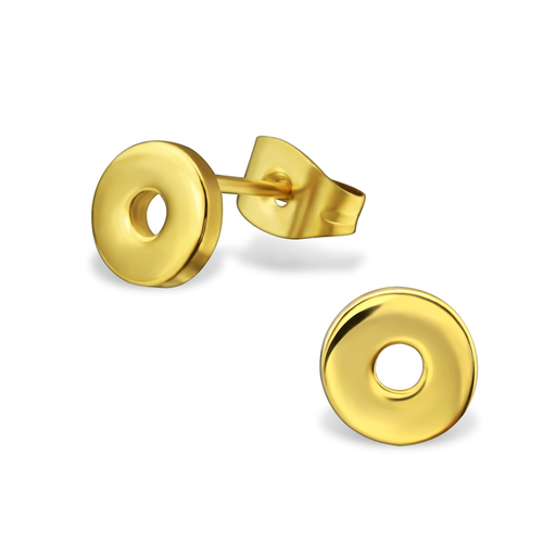 14K Gold Plated Surgical Steel Donut Shape Studs