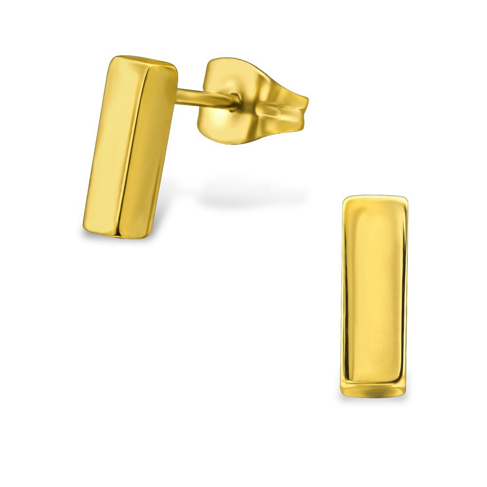 14K Gold Plated Surgical Steel Bar Stud JewelleryEarrings Mariposa