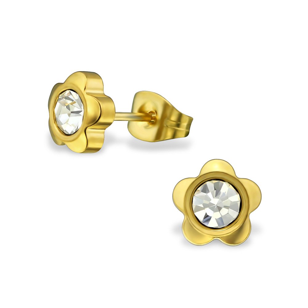 14K Gold Plated Surgical Steel Daisy Studs JewelleryEarrings