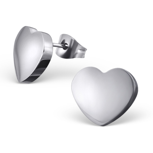 Surgical Steel Heart Studs