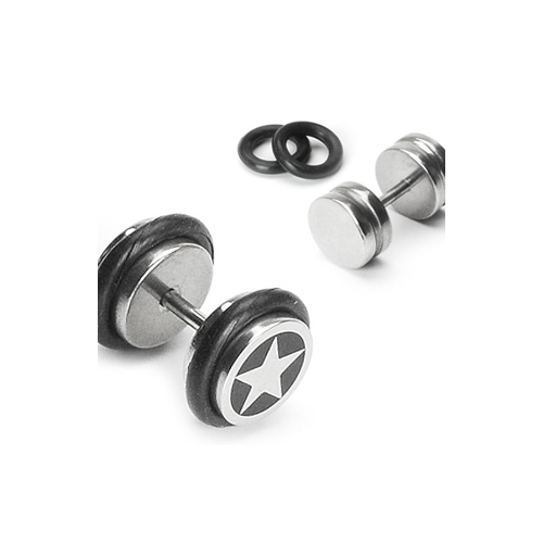 Surgical Steel Star Inlay Faux Plug