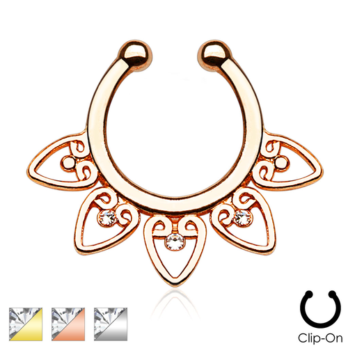 Plated Brass Tribal Fan Nose Clip