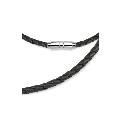 Black Woven Leather Necklace