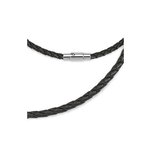 Black Woven Leather Necklace