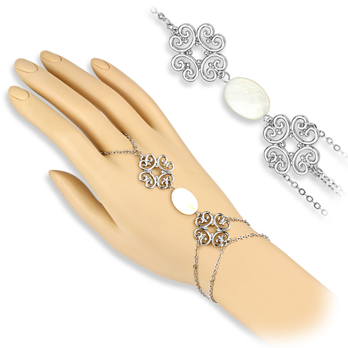 Rhodium-Plated Brass Slave Bracelet
