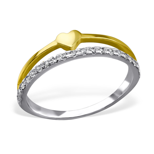 Gold Plated Sterling Silver Heart Ring