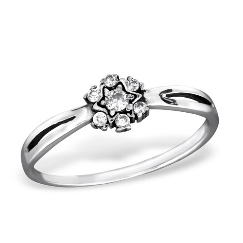 Sterling Silver Antique Style Flower Ring