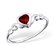 Sterling Silver and Burgundy Heart Cubic Zirconia 