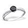 Sterling Silver and Jet Cubic Zirconia Ring
