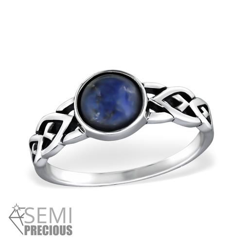 Sterling Silver and Sodalite Round Ring