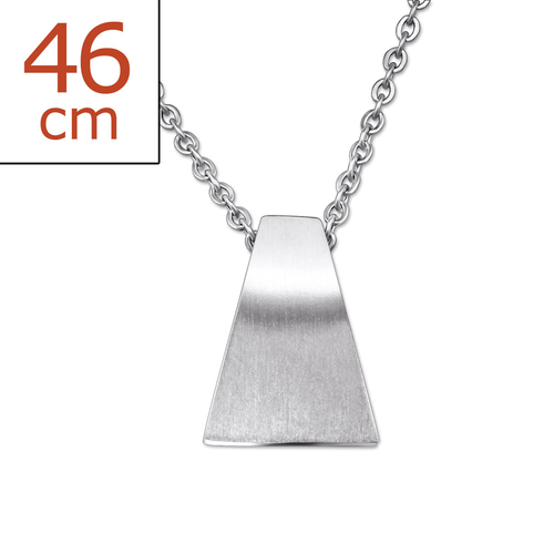 Surgical Steel Trapezium Pendant Necklace