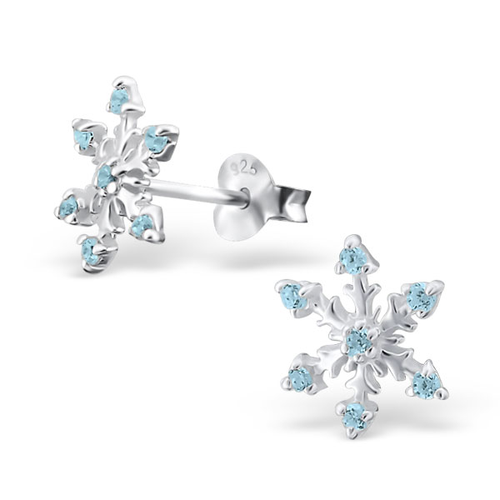 Cubic Zirconia Snowflake stud