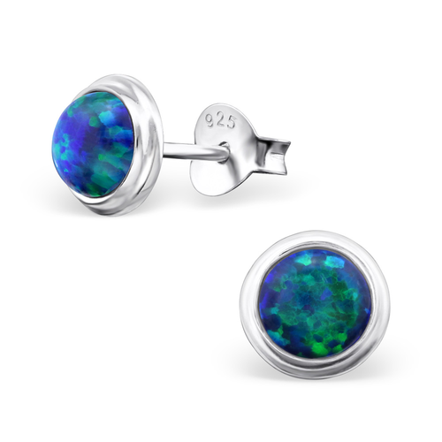 Opal & Sterling Silver Studs