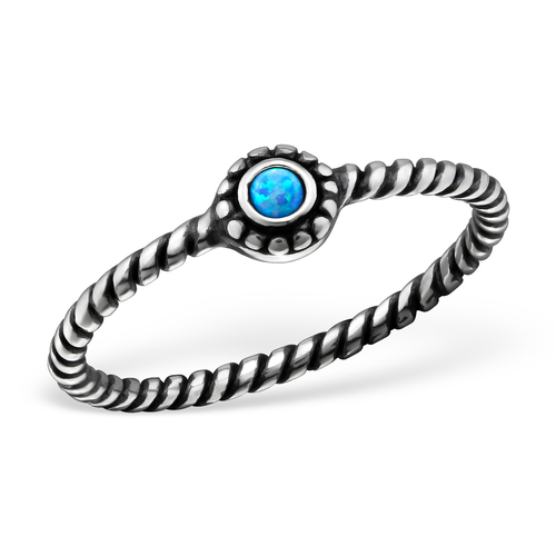 Opal Twist Band Ring