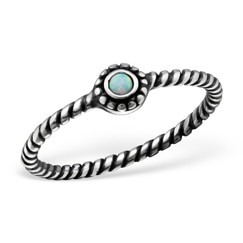 Opal Twist Band Ring