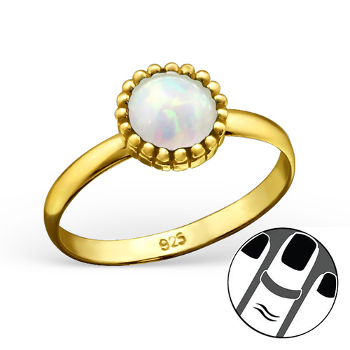 Gold & Opal Midi Ring 