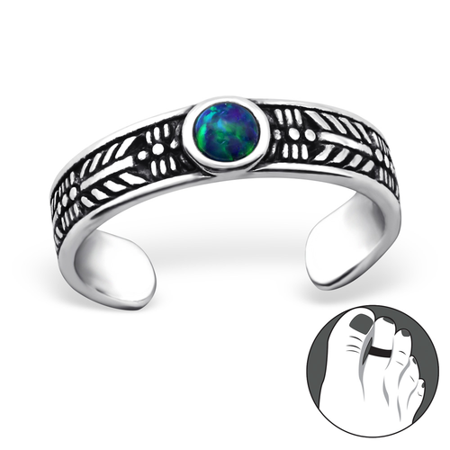 Opal & Sterling Silver Toe Ring
