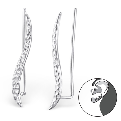 Sterling Silver Wave Ear Pin