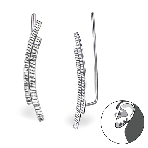 Sterling Silver Curve Ear Pin