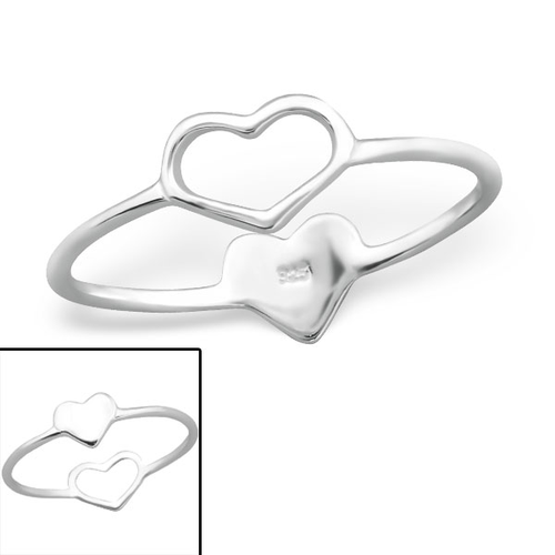 Sterling Silver Double Heart Ring